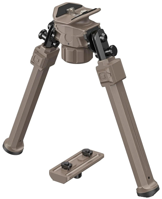 CVLIFE Adjustable Rifle Bipod with Adapter Compatible with M-Rail Bipod and Sling Stud Bipod for Hunting (Flat Dark Earth 7.7-10.6)